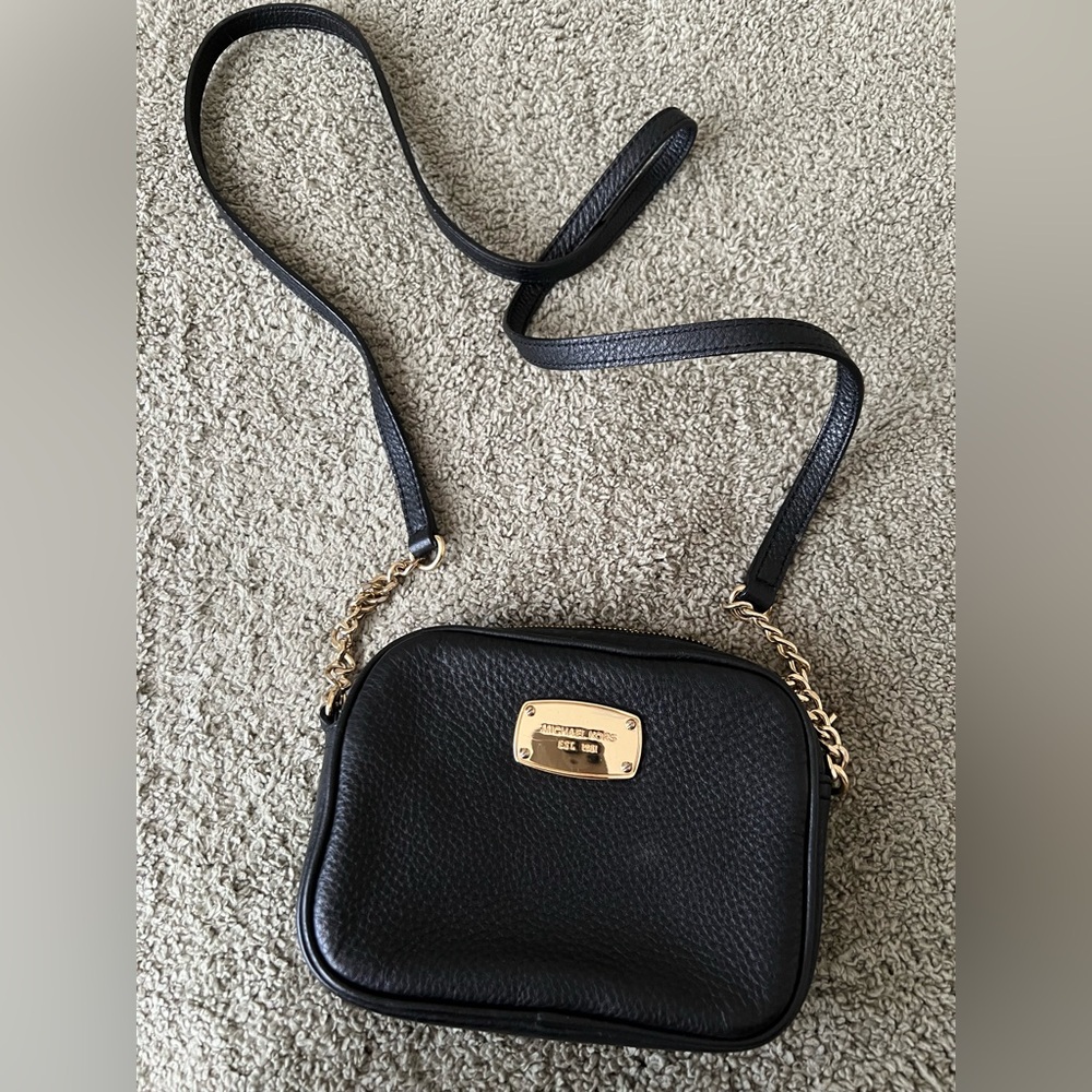Michael Kors Black Crossbody Bag with Gold Chain